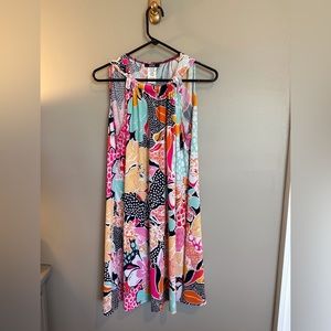 MSK Floral Halter Dress, Size XL